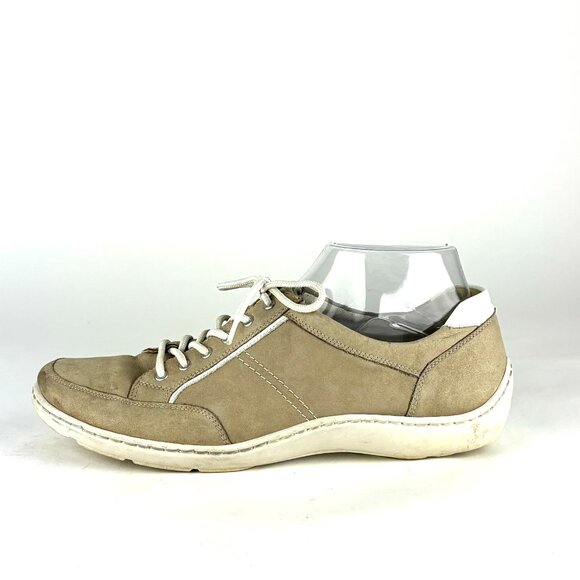 Waldläufer Taupe Leather Sneakers Comfort Wide Fit Sz. 6.5 - Picture 4 of 11